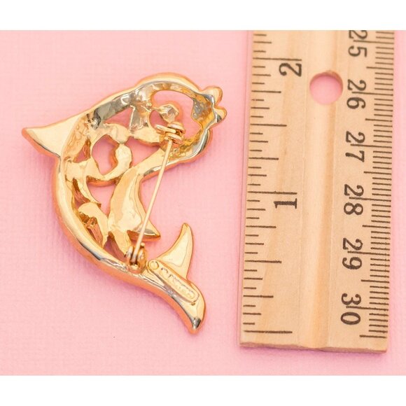 Vintage Art Nouveau Happy Fish Brooch | Jumping Fish Brooch | Gerrys | H13 - Picture 3 of 3